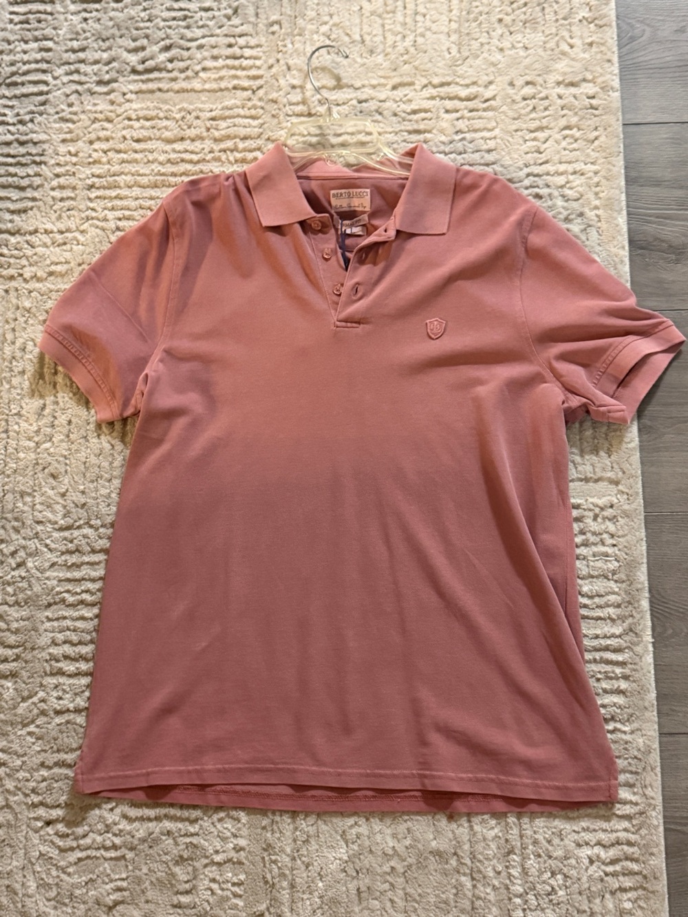 Berto Lucci Men's Dusty Rose Polo Shirt - Classic Knit Polo